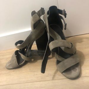 BELSTAFF gray suede heels